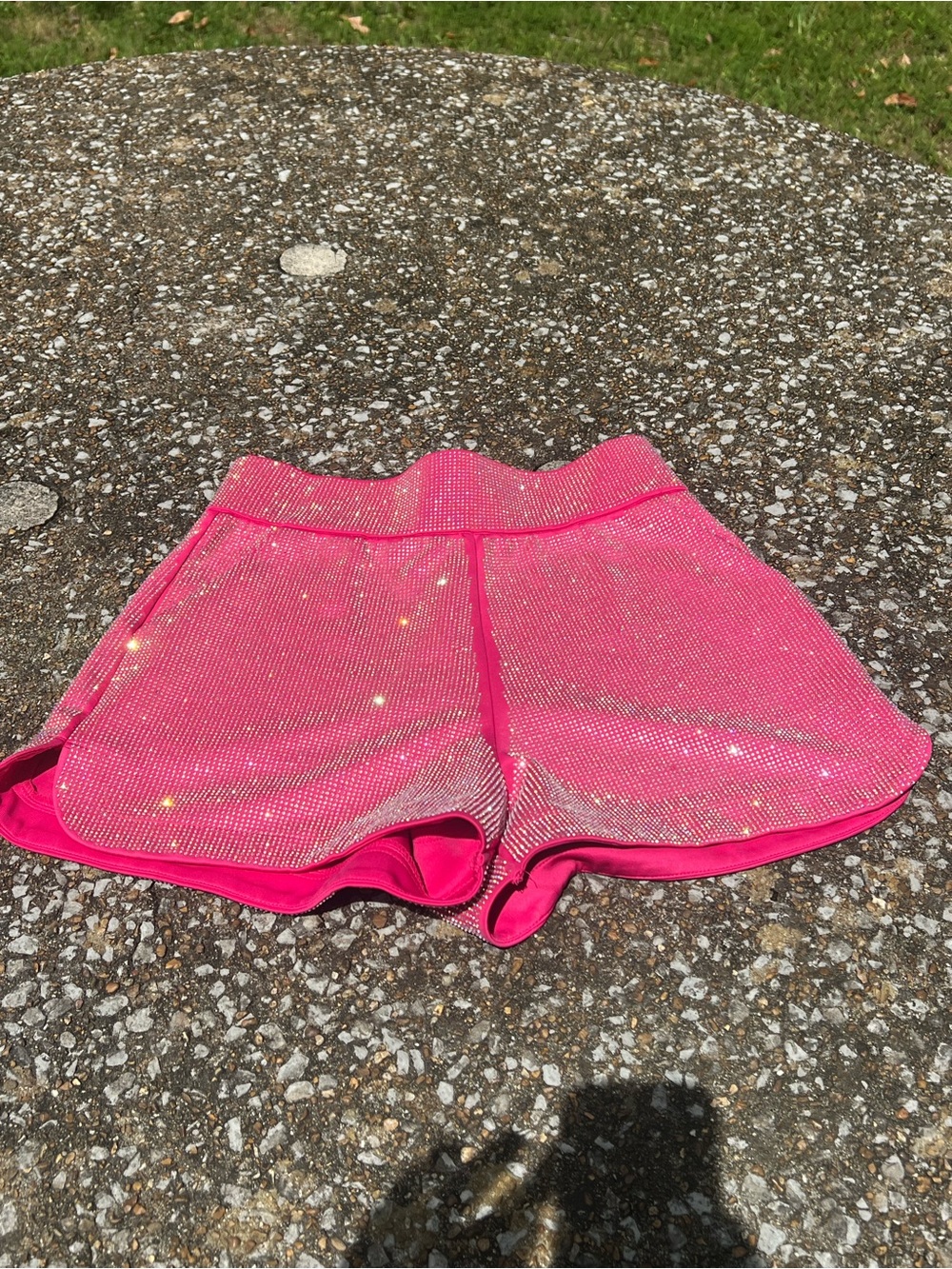 AKIRA Dua Shine Rhinestone Hot Pink Shorts Size Large Barbie Sold Out Online